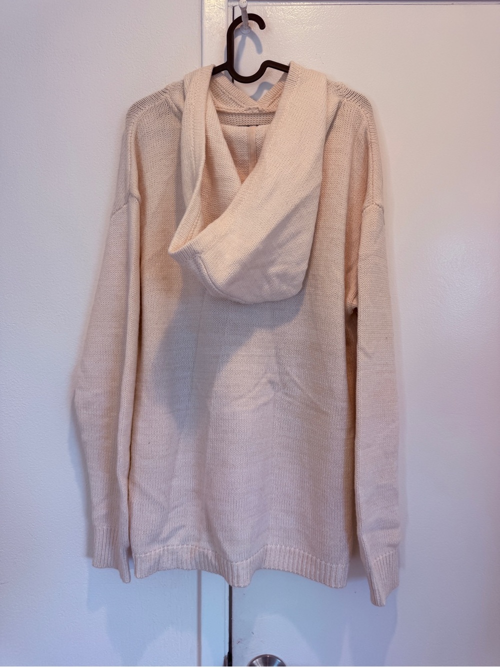 Alice + Olivia Oscar Staceface Knit Hoodie — Showroom Sample, Cream - Picture 2 of 3